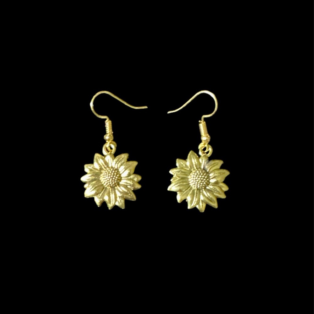 Golden Sunflower Earrings